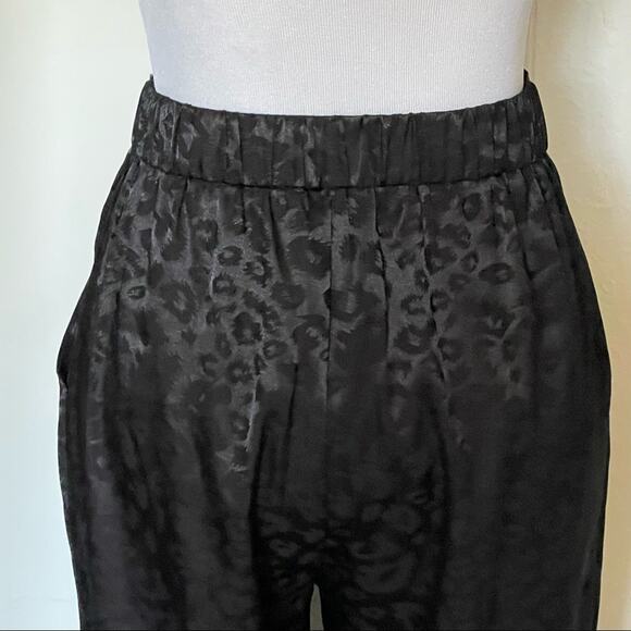 Mi Ami Andey Animal Print Black Joggers Satin Leopard Tapered Pants STYLEWS30234 - Picture 5 of 16